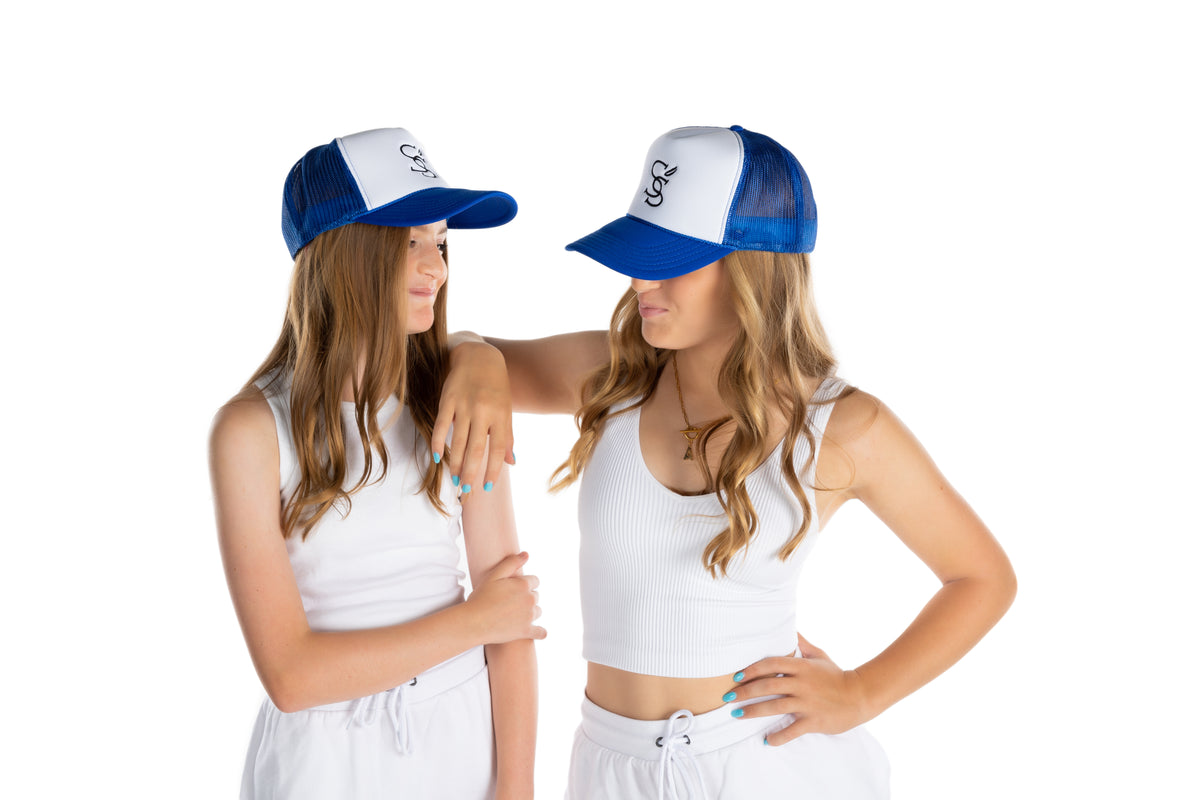 Style Savage Embroidered Trucker Hat - Blue